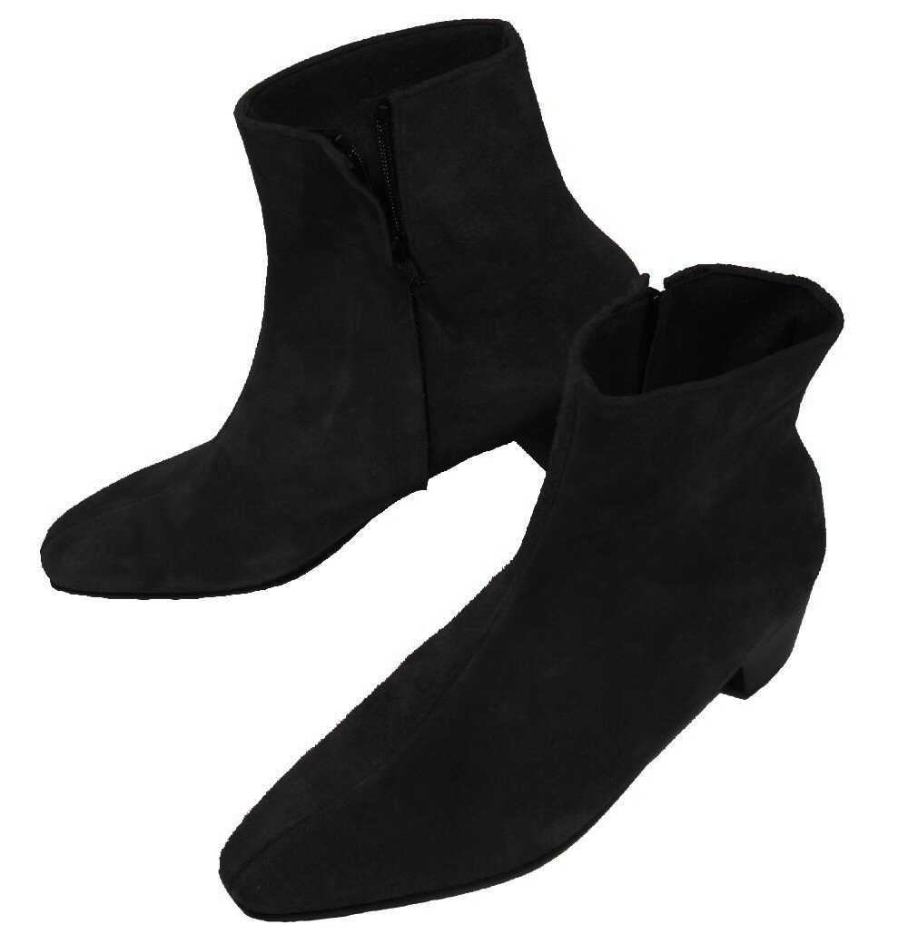 black suede cuban heel boots
